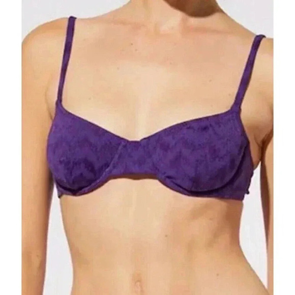 Solid & Striped Large The Eva Top Tonal Zig Zag Blackberry $88 - Picture 1 of 7